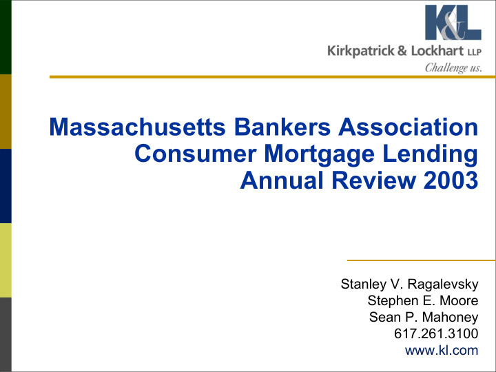 massachusetts bankers association consumer mortgage