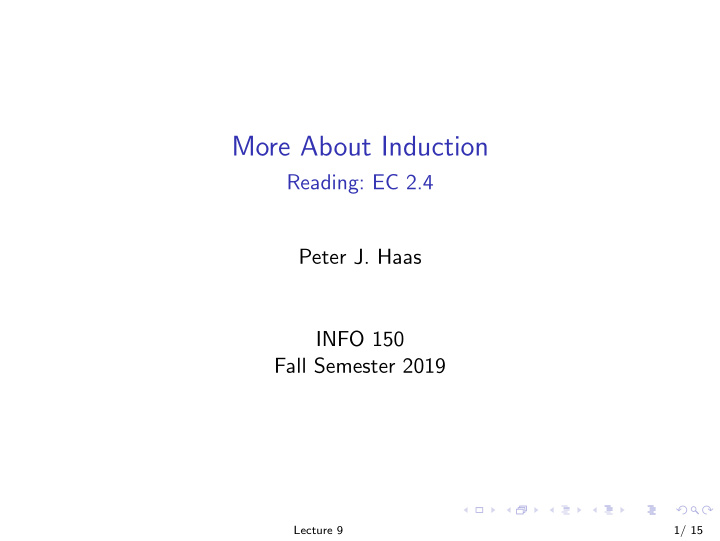 more about induction