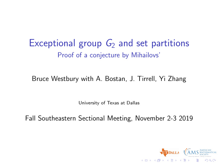 exceptional group g 2 and set partitions