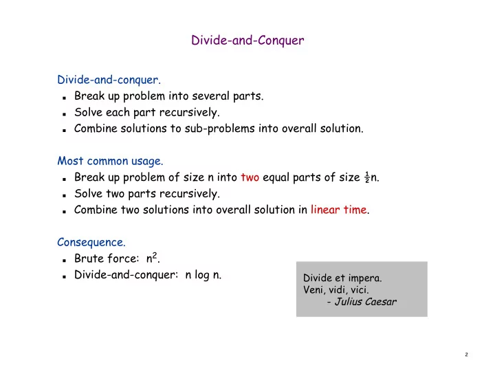 divide and conquer