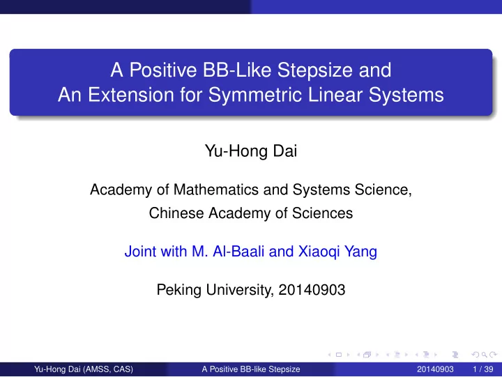 a positive bb like stepsize and an extension for
