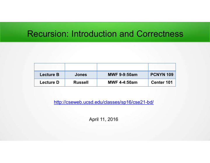recursion introduction and correctness