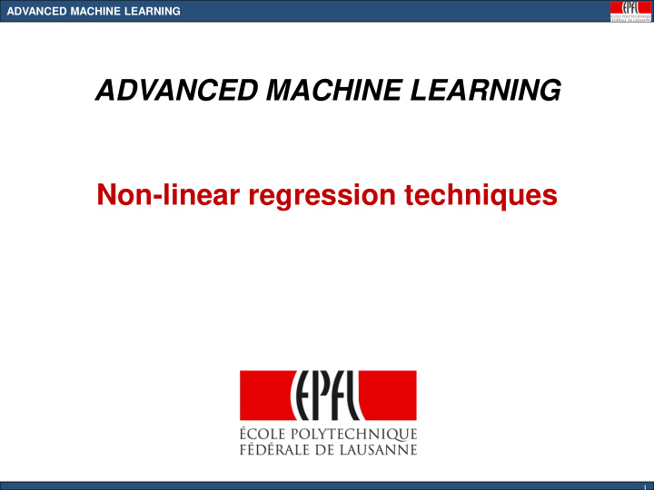 advanced machine learning non linear regression techniques