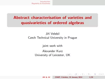 Abstract characterisation of varieties and  quasivarieties of ordered algebras  Ji  r