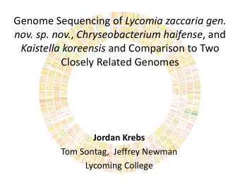 Genome Sequencing of Lycomia zaccaria gen. nov. sp. nov. , Chryseobacterium haifense , and
