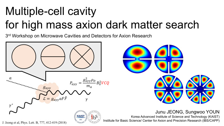 multiple cell cavity for high mass axion dark matter