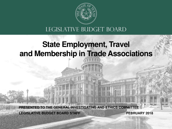 state employment travel and membership in trade