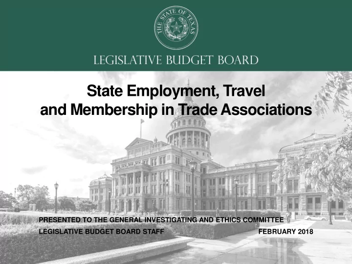 state employment travel and membership in trade