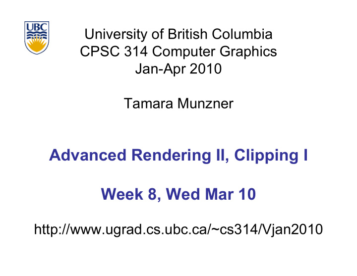 advanced rendering ii clipping i week 8 wed mar 10