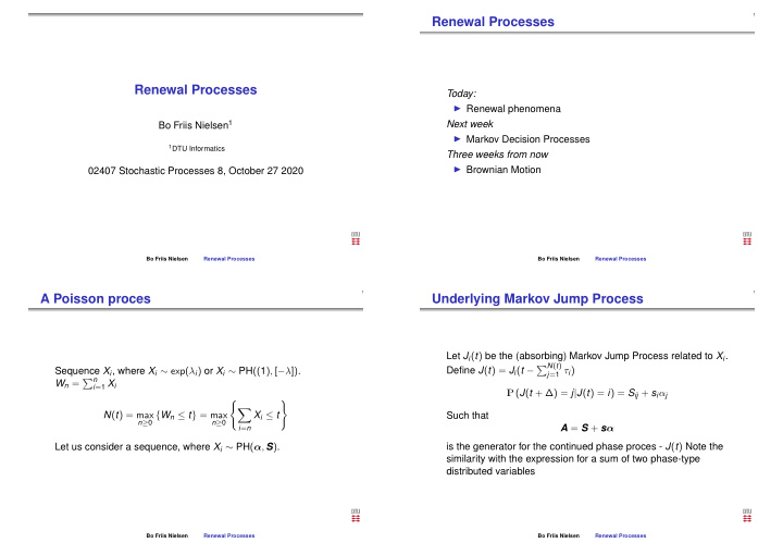 renewal processes renewal processes