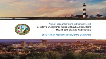 Animal Feeding Operations and General Permit  Secretarys Environmental Justice and Equity