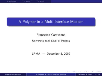A Polymer in a Multi-Interface Medium  Francesco Caravenna  Universit`  a degli Studi di Padova