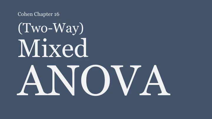 anova there are only two mistakes one can make along the