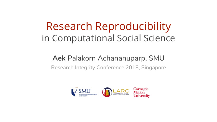 research reproducibility