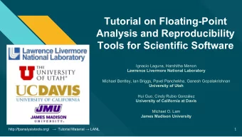 Tutorial on Floating-Point  Analysis and Reproducibility  Tools for Scientific Software  Ignacio