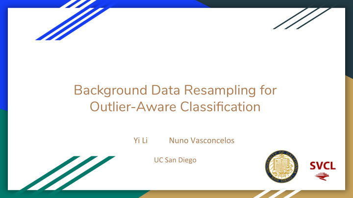 background data resampling for outlier aware