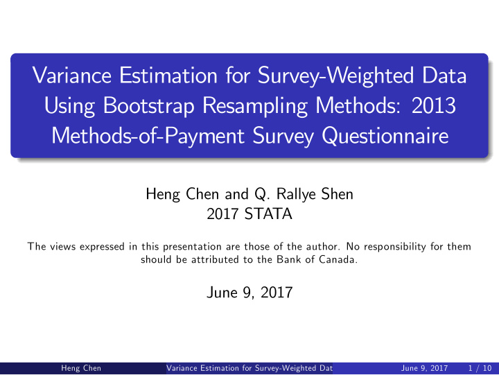 variance estimation for survey weighted data using