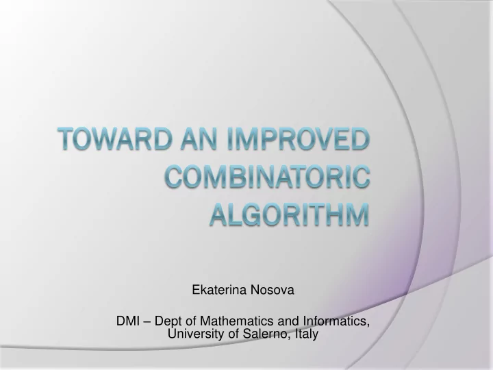 ekaterina nosova dmi dept of mathematics and informatics