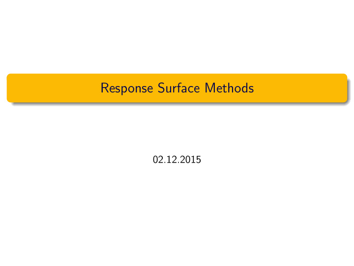 response surface methods