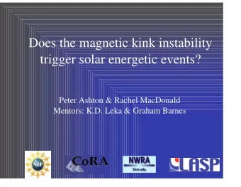 Does the magnetic kink instability  trigger solar energetic events?  Peter Ashton &amp; Rachel