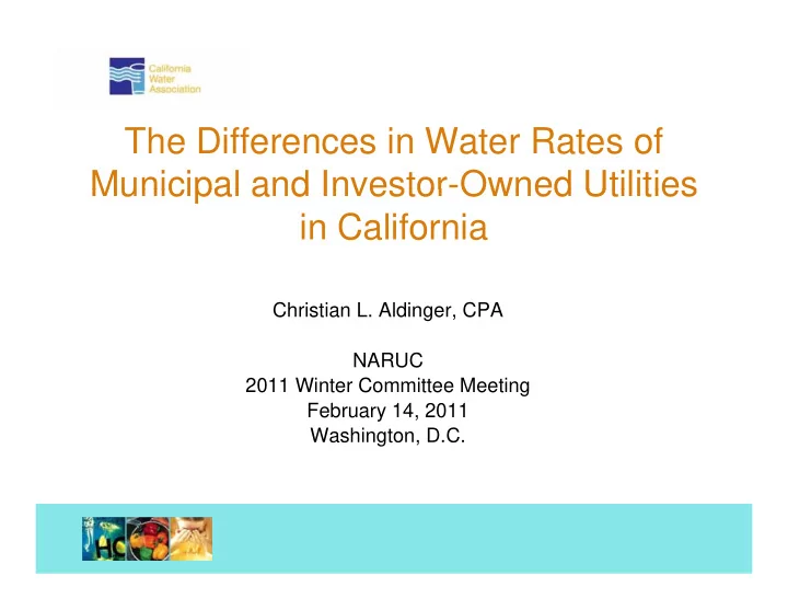 the differences in water rates of municipal and investor