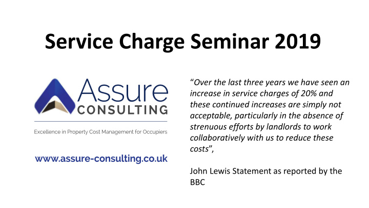 service charge seminar 2019