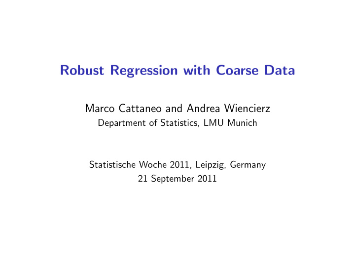 robust regression with coarse data