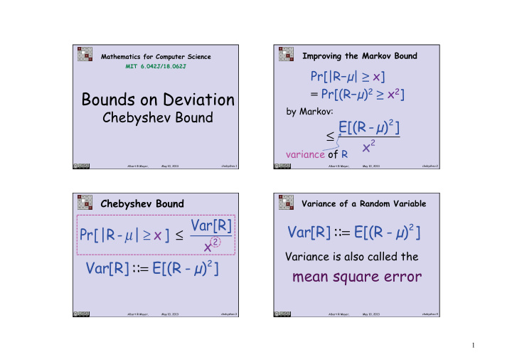 bounds on deviation