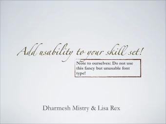 Add usability to y o r ski lm set!  Note to ourselves: Do not use  this fancy but unusable font