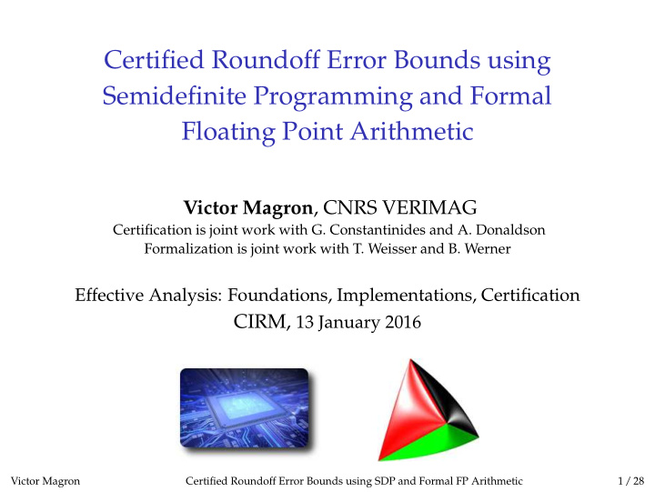 certified roundoff error bounds using semidefinite