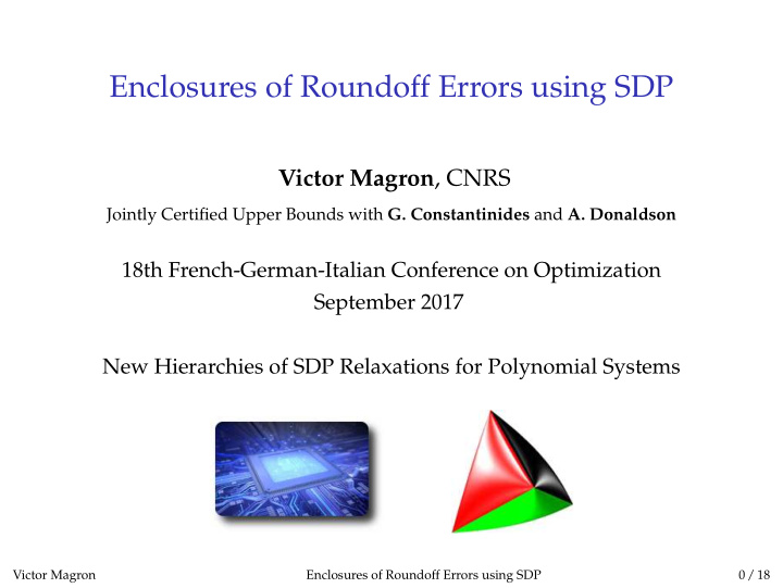 enclosures of roundoff errors using sdp