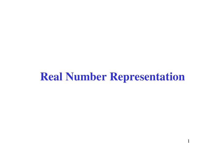 real number representation