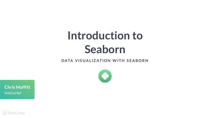 introduction to seaborn