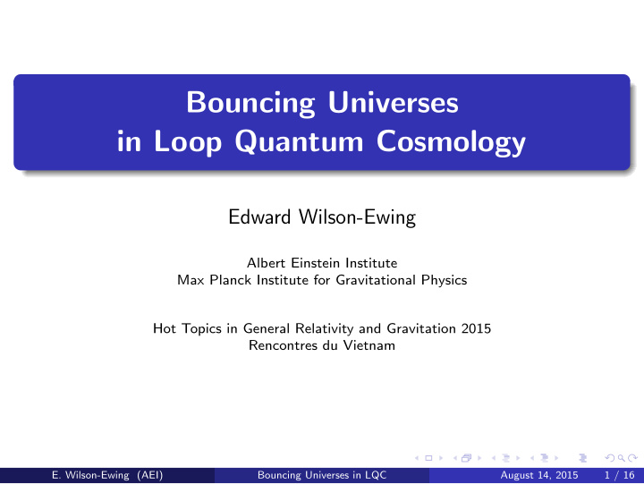 bouncing universes in loop quantum cosmology