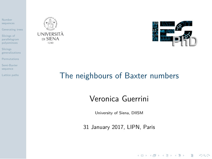 the neighbours of baxter numbers