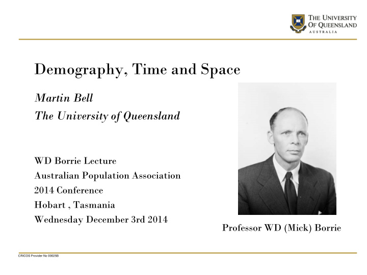 demography time and space