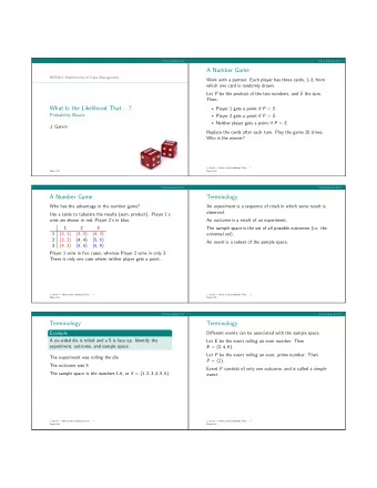 A Number Game  MDM4U: Mathematics of Data Management  Work with a partner. Each player has three