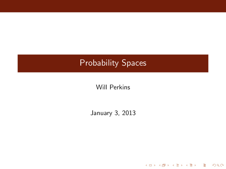 probability spaces