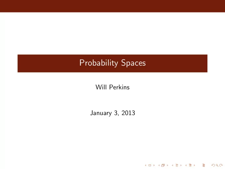 probability spaces