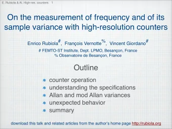 On the measurement of frequency and of its  sample variance with high-resolution counters  Enrico