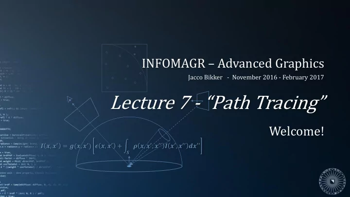 lecture 7 path tracing