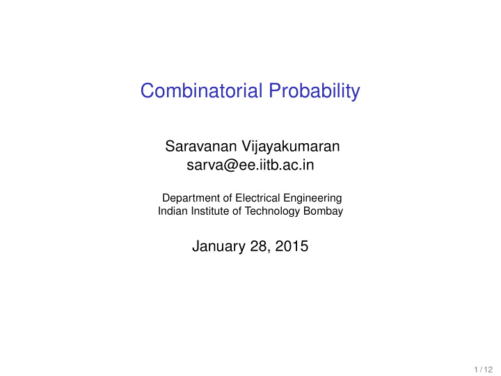 combinatorial probability