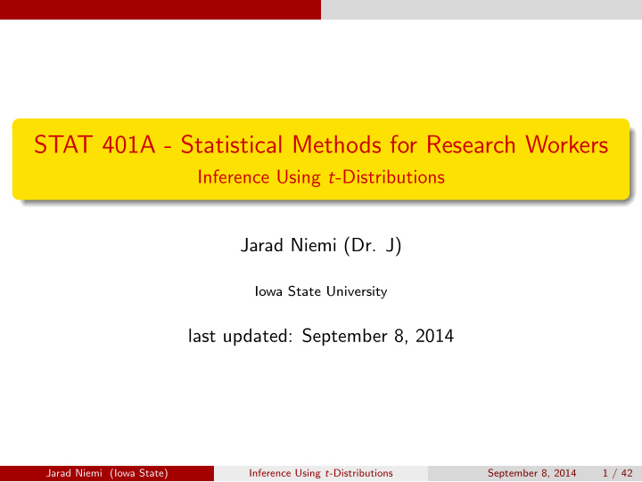 stat 401a statistical methods for research workers