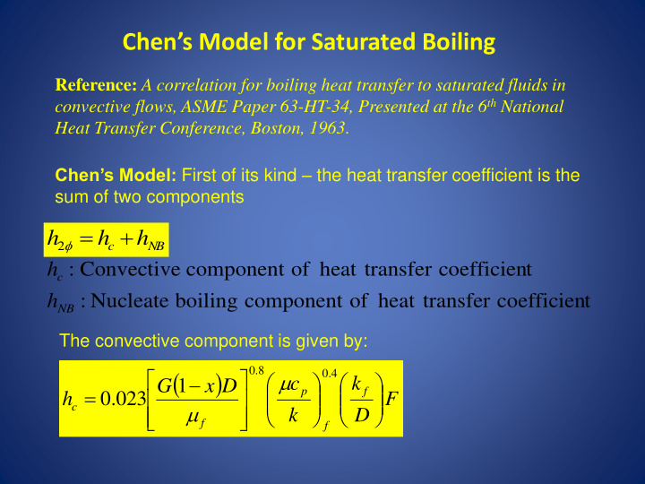 chen s model for saturated boiling