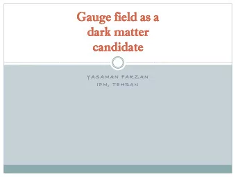 Gaug  auge field  field as  as a  dark  da  rk m  matter  tter  cand ndidate  Y A S A M A N  A M A