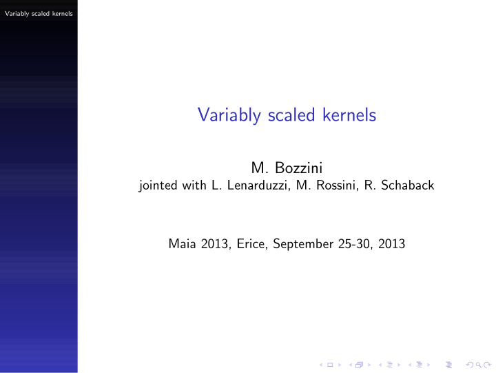 variably scaled kernels