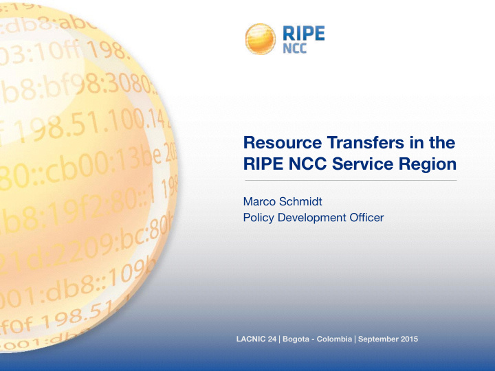 resource transfers in the ripe ncc service region