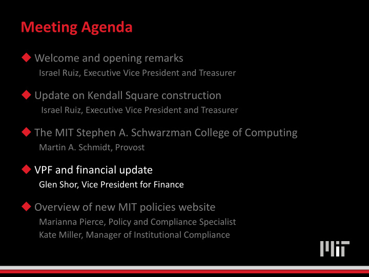 meeting agenda