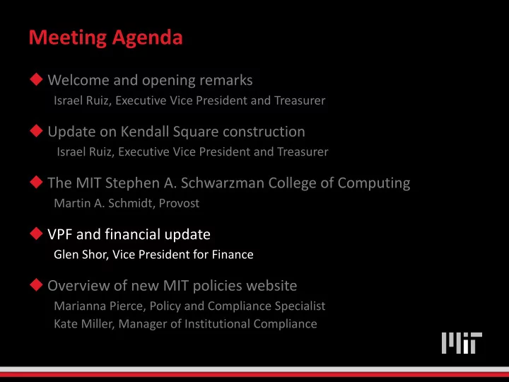 meeting agenda