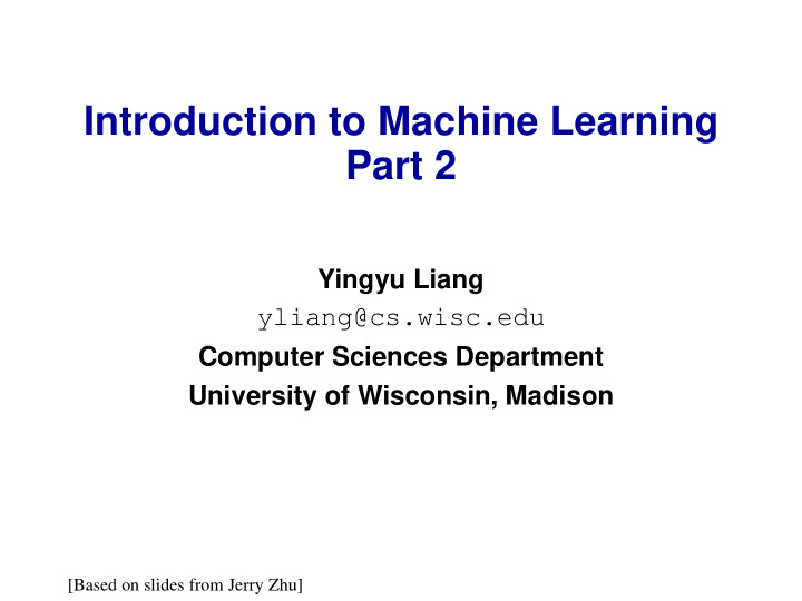 introduction to machine learning part 2